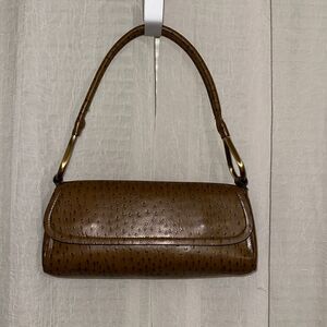 BUENO Faux Leather Tan Light Brown Ostrich Textured Hobo Bag